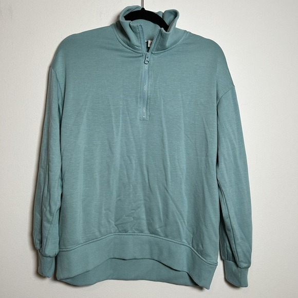 Three Dots Tops - Three Dots Women's Sz Medium Butter Soft Quarter Zip Pullover Green